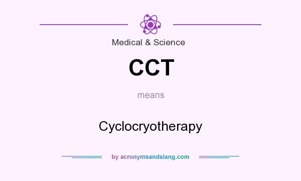 What does CCT mean? It stands for Cyclocryotherapy