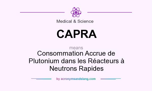What does CAPRA mean? It stands for Consommation Accrue de Plutonium dans les Réacteurs à Neutrons Rapides