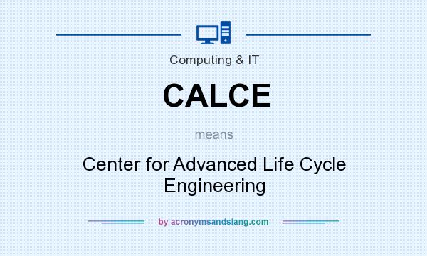 What does CALCE mean? It stands for Center for Advanced Life Cycle Engineering