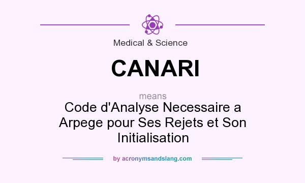 What does CANARI mean? It stands for Code d`Analyse Necessaire a Arpege pour Ses Rejets et Son Initialisation