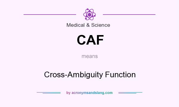 What does CAF mean? It stands for Cross-Ambiguity Function