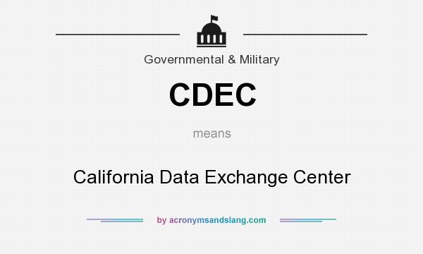 What does CDEC mean? It stands for California Data Exchange Center