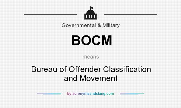 What does BOCM mean? It stands for Bureau of Offender Classification and Movement