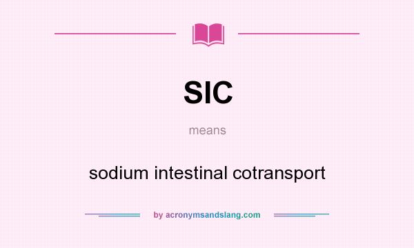 What does SIC mean? It stands for sodium intestinal cotransport