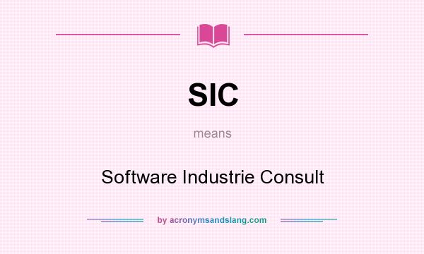 What does SIC mean? It stands for Software Industrie Consult