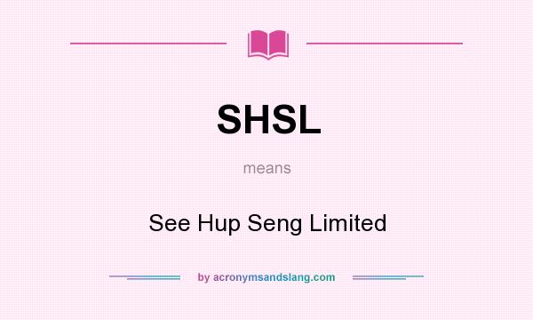 What does SHSL mean? It stands for See Hup Seng Limited