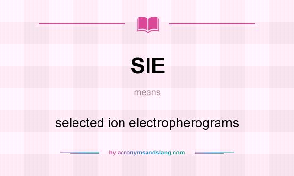 What does SIE mean? It stands for selected ion electropherograms