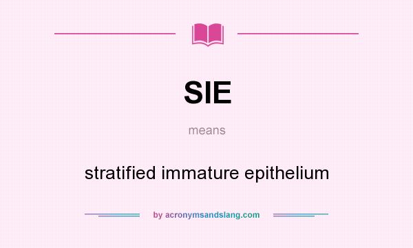 What does SIE mean? It stands for stratified immature epithelium