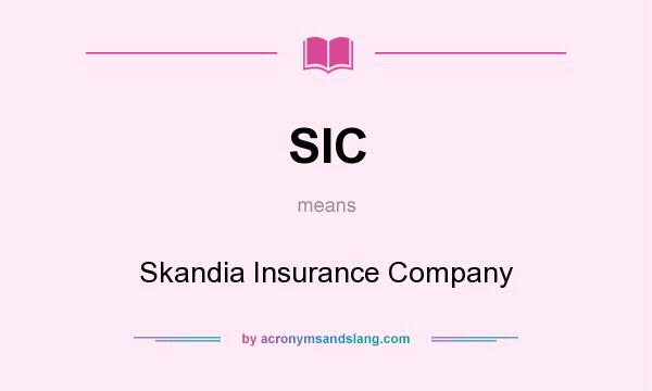 What does SIC mean? It stands for Skandia Insurance Company