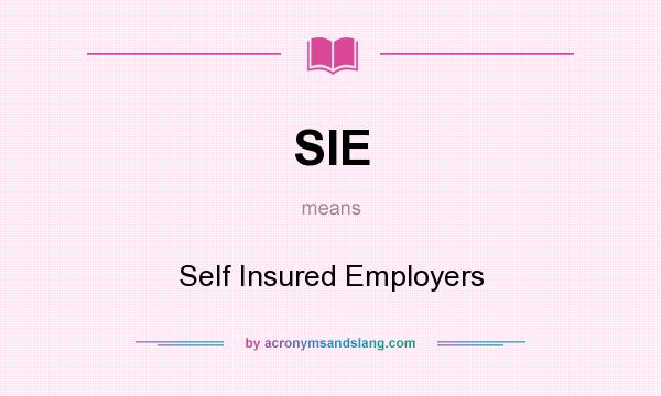 What does SIE mean? It stands for Self Insured Employers
