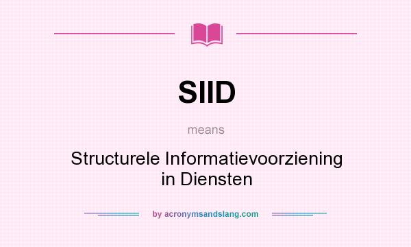 What does SIID mean? It stands for Structurele Informatievoorziening in Diensten