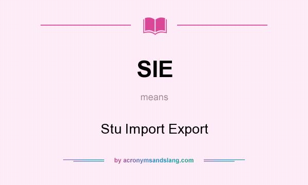 What does SIE mean? It stands for Stu Import Export