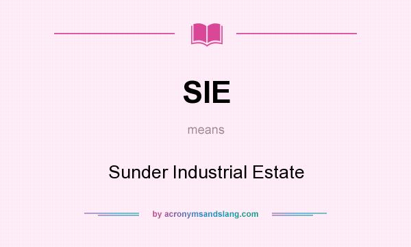 What does SIE mean? It stands for Sunder Industrial Estate