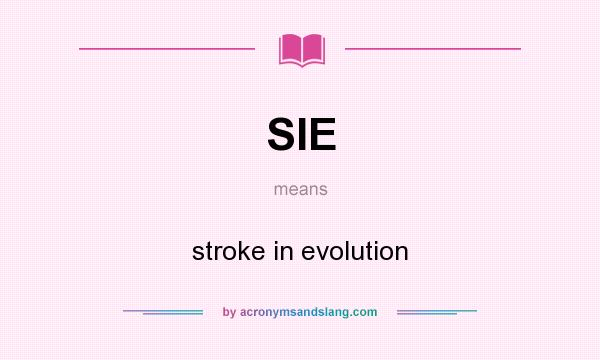 What does SIE mean? It stands for stroke in evolution