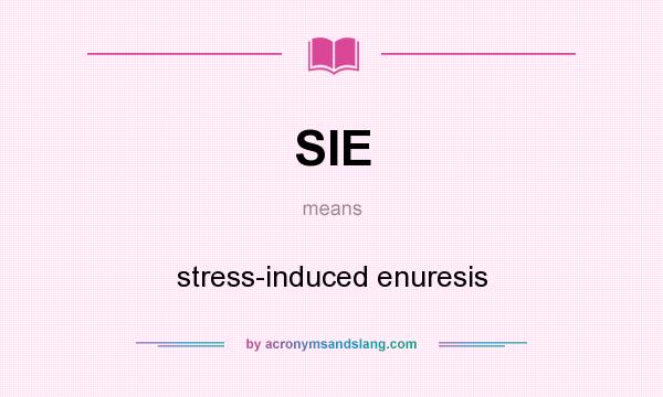 What does SIE mean? It stands for stress-induced enuresis