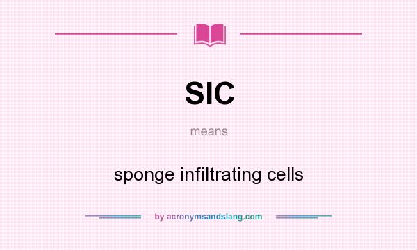 What does SIC mean? It stands for sponge infiltrating cells
