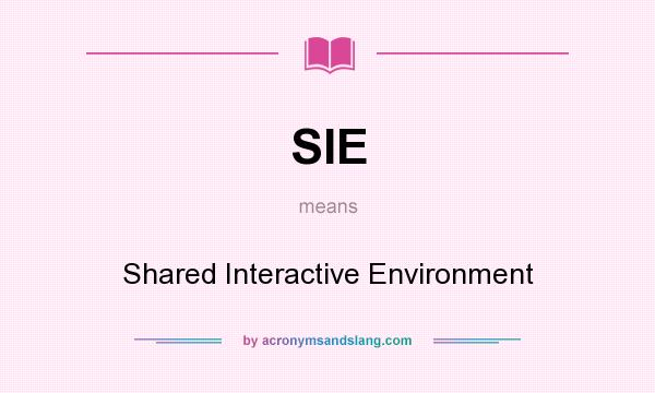 What does SIE mean? It stands for Shared Interactive Environment