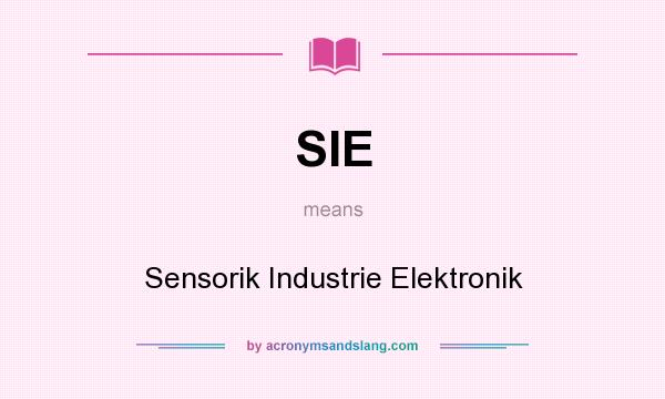 What does SIE mean? It stands for Sensorik Industrie Elektronik