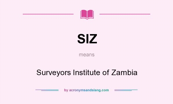 What does SIZ mean? It stands for Surveyors Institute of Zambia