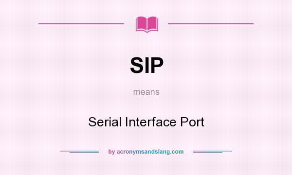 What does SIP mean? It stands for Serial Interface Port