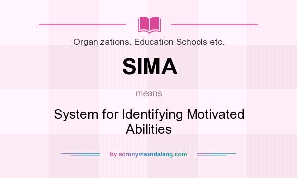 What does SIMA mean? It stands for System for Identifying Motivated Abilities