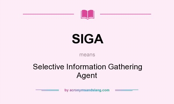 What does SIGA mean? It stands for Selective Information Gathering Agent