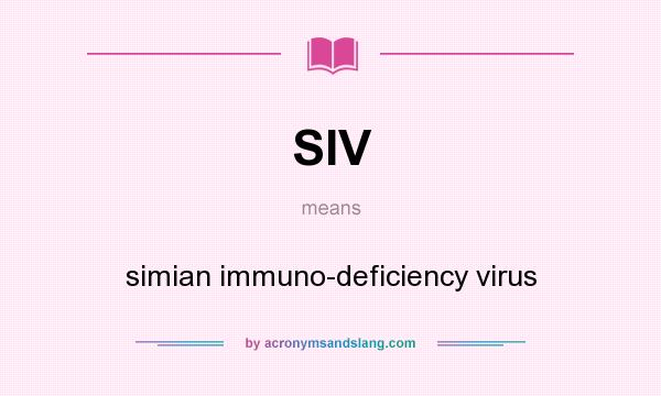 What does SIV mean? It stands for simian immuno-deficiency virus