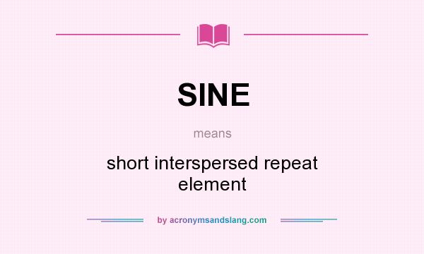What does SINE mean? It stands for short interspersed repeat element