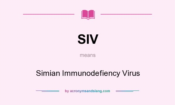 What does SIV mean? It stands for Simian Immunodefiency Virus