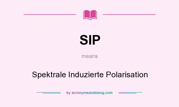 What does SIP mean? It stands for Spektrale Induzierte Polarisation