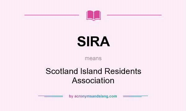 What does SIRA mean? It stands for Scotland Island Residents Association