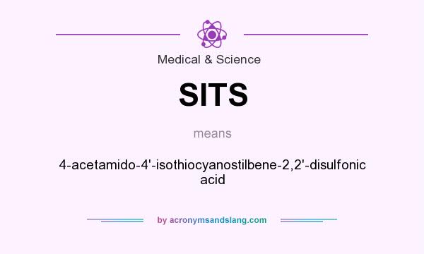 What does SITS mean? It stands for 4-acetamido-4`-isothiocyanostilbene-2,2`-disulfonic acid