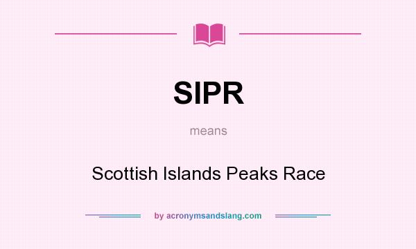 What does SIPR mean? It stands for Scottish Islands Peaks Race