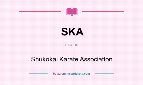 What does SKA mean? It stands for Shukokai Karate Association