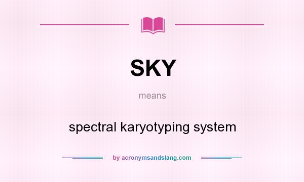 What does SKY mean? It stands for spectral karyotyping system