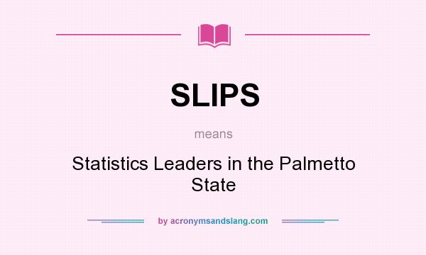 What does SLIPS mean? It stands for Statistics Leaders in the Palmetto State