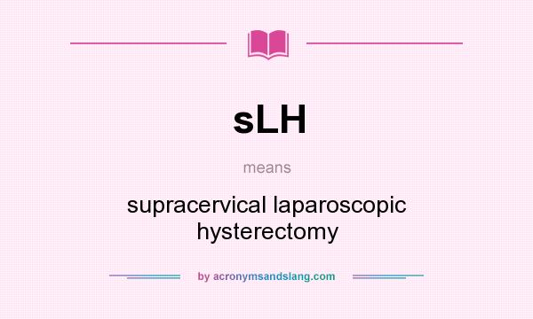 What does sLH mean? It stands for supracervical laparoscopic hysterectomy