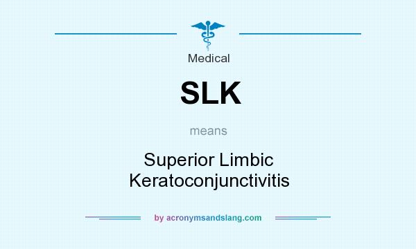 What does SLK mean? It stands for Superior Limbic Keratoconjunctivitis
