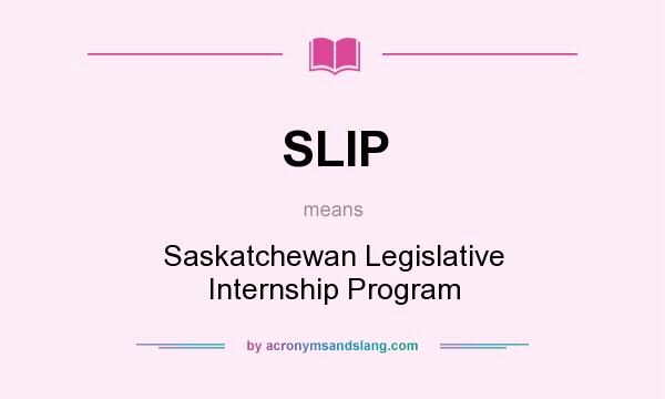 What does SLIP mean? It stands for Saskatchewan Legislative Internship Program