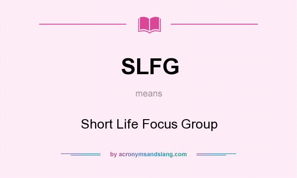 What does SLFG mean? It stands for Short Life Focus Group