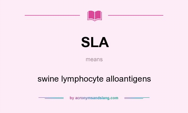 What does SLA mean? It stands for swine lymphocyte alloantigens