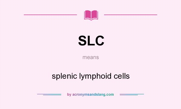 What does SLC mean? It stands for splenic lymphoid cells