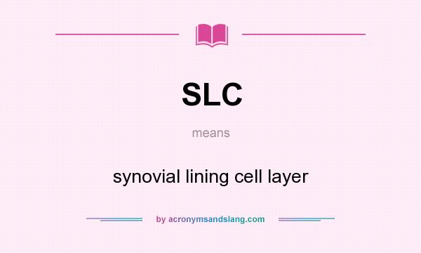 What does SLC mean? It stands for synovial lining cell layer