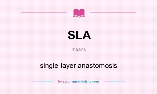 What does SLA mean? It stands for single-layer anastomosis