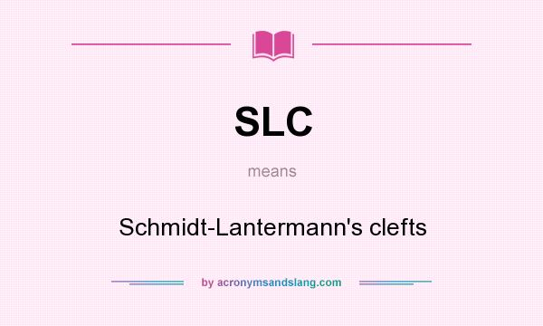What does SLC mean? It stands for Schmidt-Lantermann`s clefts