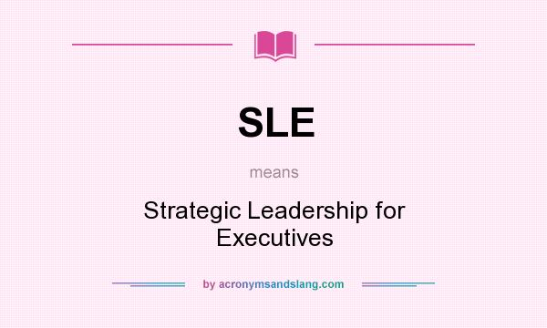 What does SLE mean? It stands for Strategic Leadership for Executives