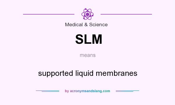 What does SLM mean? It stands for supported liquid membranes