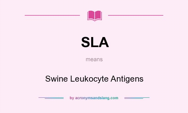 What does SLA mean? It stands for Swine Leukocyte Antigens