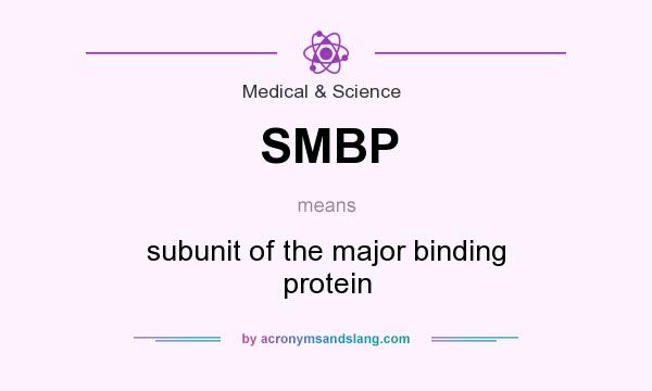 What does SMBP mean? It stands for subunit of the major binding protein