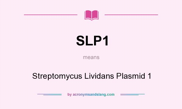 What does SLP1 mean? It stands for Streptomycus Lividans Plasmid 1